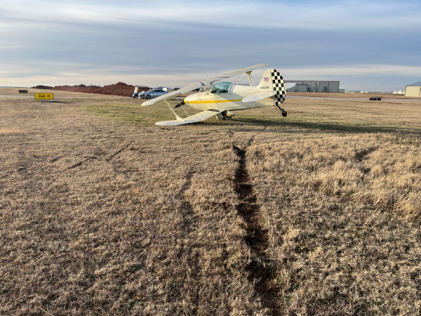 Photograph 1 – Accident Airplane Overview, from the NTSB investigation of Amateur-built SKYBOLT accident near Guthrie, Oklahoma, December 31, 2025