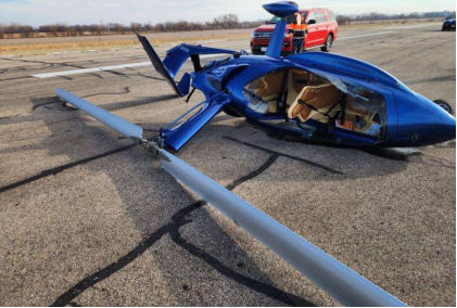Photograph 2 – Accident site, from the NTSB investigation of Amateur-built ELA10 accident near Morris, Illinois, December 23, 2025