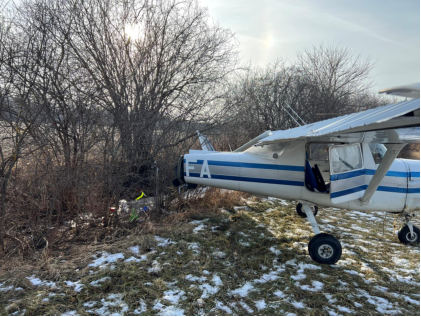 Photograph 1 – Accident Airplane Substantial Damage, from the NTSB investigation of Cessna 150 accident near Round Lake Park, Illinois, January 5, 2026