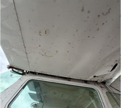 Photograph 3 – Accident airplane – Left wing, from the NTSB investigation of Cessna 172N accident near Tahlequah, Oklahoma, April 6, 2026