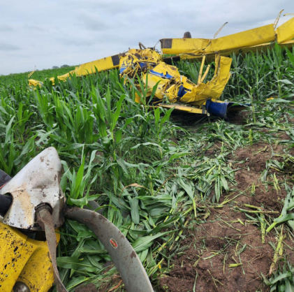 Photograph 2 – View of the rear empennage of N422TW, from the NTSB investigation of Air Tractor INC AT-602 accident near El Campo, Texas, May 5, 2026