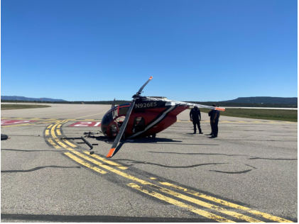 Photograph 1 – Accident Helicopter, from the NTSB investigation of Hughes 369HS accident near Durango, Colorado, May 7, 2026