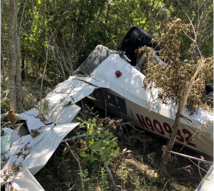 Photograph 1 – N90932 with substantial damage to wings., from the NTSB investigation of Bellanca 7GCBC accident near Jonesboro, Arkansas, May 30, 2026