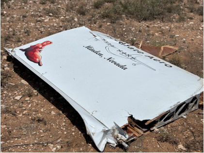 Photograph 7 – View of the left wing at the accident site, from the NTSB investigation of Cassutt IIIM accident near Odessa, Texas, July 5, 2026