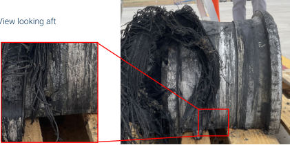 Left OB Wheel NTSB Photo • View looking aft, from the NTSB investigation of Boeing 737-8 accident near Denver, Colorado, July 26, 2025