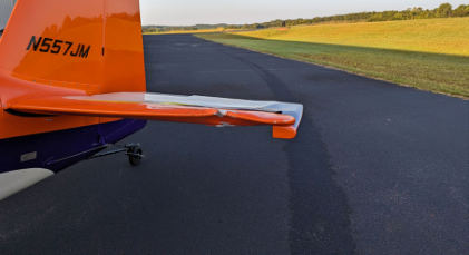 Photograph 4 – View of damage to the left horizontal stabilizer., from the NTSB investigation of Amateur-built Vans RV-7 accident near Liberty, South Carolina, September 29, 2023