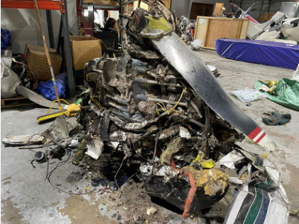 Photograph 2 – Engine overview, from the NTSB investigation of Piper PA-28-180 accident near Micanopy, Florida, November 14, 2023
