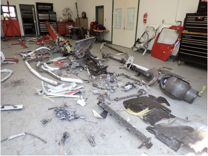 Photograph 10 – Remains of Airframe after Recovery, from the NTSB investigation of American Eurocopter CORP AS350B2 accident near Hammonton, New Jersey, December 20, 2023