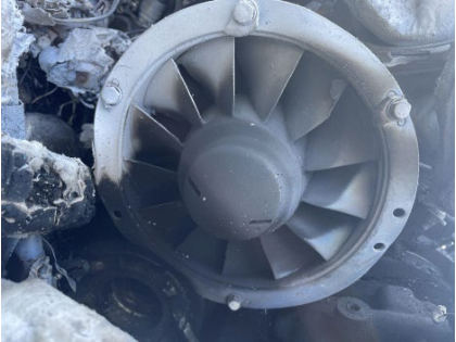 Photograph 11 – Axial Compressor, from the NTSB investigation of American Eurocopter CORP AS350B2 accident near Hammonton, New Jersey, December 20, 2023