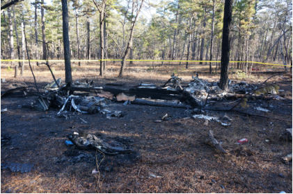 Photograph 1 – Main Wreckage, from the NTSB investigation of American Eurocopter CORP AS350B2 accident near Hammonton, New Jersey, December 20, 2023