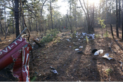 Photograph 4 – Wreckage Path, from the NTSB investigation of American Eurocopter CORP AS350B2 accident near Hammonton, New Jersey, December 20, 2023