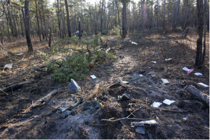 Photograph 5 – Wreckage Path, from the NTSB investigation of American Eurocopter CORP AS350B2 accident near Hammonton, New Jersey, December 20, 2023