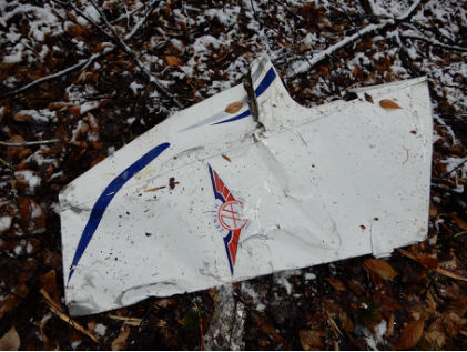 Photograph 4 – Moveable Rudder (NTSB Photo), from the NTSB investigation of Amateur-built STOL CH701 accident near Marienville, Pennsylvania, December 30, 2023