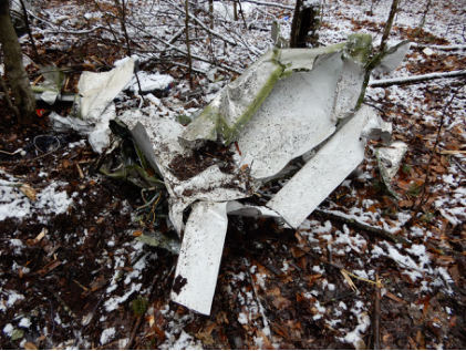 Photograph 5 – Right Wing Section (NTSB Photo), from the NTSB investigation of Amateur-built STOL CH701 accident near Marienville, Pennsylvania, December 30, 2023