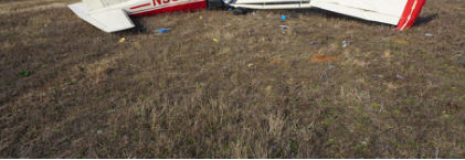 Photograph 1 – View of right aft side of airplane wreckage., from the NTSB investigation of Piper PA-24 accident near Eufaula, Alabama, January 31, 2024