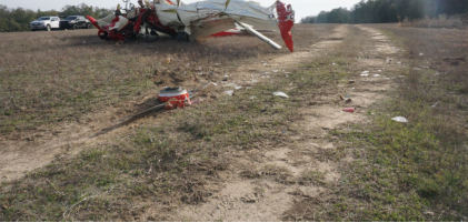 Photograph 5 – Forward view of left side of airplane., from the NTSB investigation of Piper PA-24 accident near Eufaula, Alabama, January 31, 2024