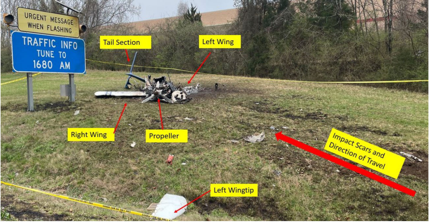 Photograph <built-in method index of str object at 0x7fdee1e183f0>, from the NTSB investigation of Piper PA32RT accident near Nashville, Tennessee, March 5, 2024