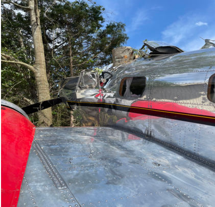 Photograph 2 – Left side view of airplane., from the NTSB investigation of Lockheed 12 accident near Jackson, Georgia, June 17, 2024