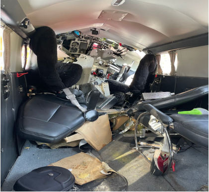 Photograph 3 – View of inside cockpit., from the NTSB investigation of Lockheed 12 accident near Jackson, Georgia, June 17, 2024