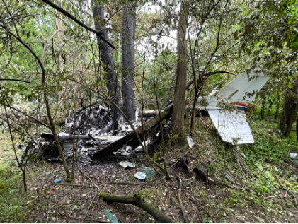 Photograph 2 – Main Wreckage (NTSB Photo), from the NTSB investigation of Cessna 172N accident near Lock Haven, Pennsylvania, July 4, 2024