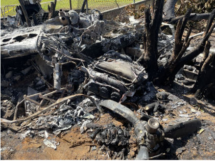 Photograph 4 – Left Engine and Propeller, from the NTSB investigation of Cessna 402B accident near Aguadilla, Puerto Rico, July 11, 2024
