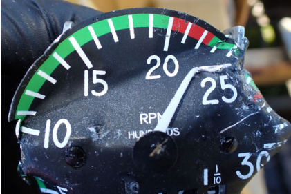 Photograph 6 - Tachometer, from the NTSB investigation of Piper PA28R accident near Vergennes, Vermont, September 8, 2024