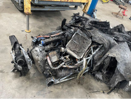 Photograph 2 – Diesel Engine, from the NTSB investigation of Diamond Aircraft Ind INC DA 40 NG accident near Asheville, North Carolina, December 15, 2023