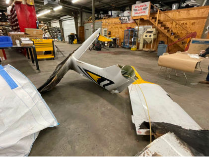 Photograph 5 – Tail Section, from the NTSB investigation of Diamond Aircraft Ind INC DA 40 NG accident near Asheville, North Carolina, December 15, 2023