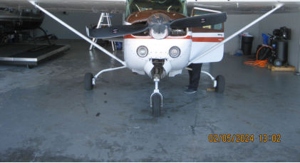 Photograph 1 – Airplane as viewed from the front., from the NTSB investigation of Cessna R182 accident near Abingdon, Virginia, February 4, 2024