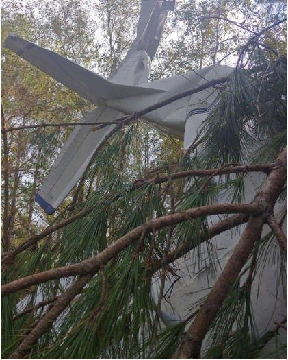Photograph 4 – Airplane at accident site, from the NTSB investigation of Cessna 172 accident near Pierson, Florida, February 16, 2024