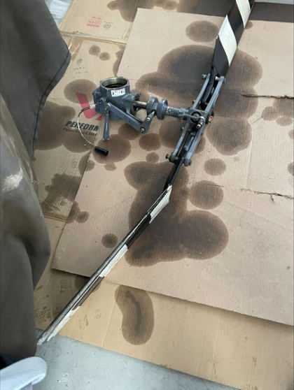 INVESTIGATIVE PHOTOS Photograph 3 – Fractured tail rotor, from the NTSB investigation of Robinson Helicopter Company R44 II accident near Miami, Florida, February 1, 2024