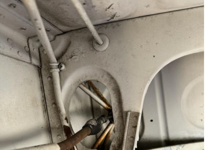 Photograph 6 – Bent left main landing gear push rod, from the NTSB investigation of Piper PA24 accident near Stafford, Virginia, March 7, 2024