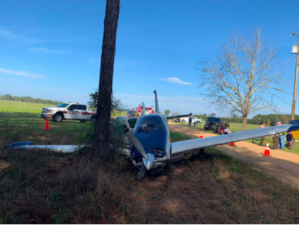 Photograph 2 – Front View of Airplane, from the NTSB investigation of Beech A36 accident near Blackshear, Georgia, March 17, 2024