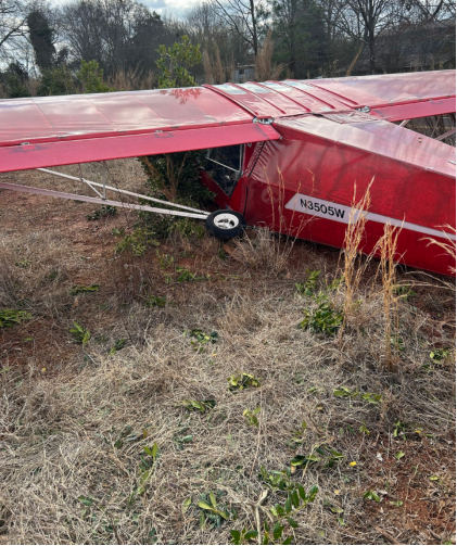Photograph 2 –Collapsed Gear and Fuselage Damage, from the NTSB investigation of Palmetto Electronics INC X-AIR H accident near Ellenboro, North Carolina, March 4, 2024