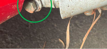 Photograph 3 – Bent Structure at Main Landing Gear, from the NTSB investigation of Palmetto Electronics INC X-AIR H accident near Ellenboro, North Carolina, March 4, 2024