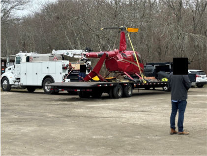 Photograph 2, from the NTSB investigation of Robinson Helicopter Company R44 II accident near South Kingstown, Rhode Island, April 9, 2024
