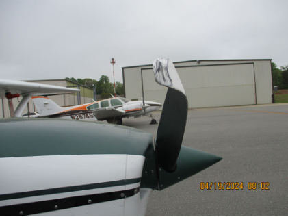 Photograph 2 – Propeller, from the NTSB investigation of Cessna 172 accident near Stoneville, North Carolina, April 18, 2024