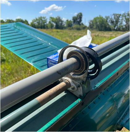 Photo 4 – View of Hanger Bearing Support Bracket with Displaced Elastomeric Bushing (HCSO), from the NTSB investigation of Airbus Helicopters INC AS350B3 accident near Plant City, Florida, May 1, 2024