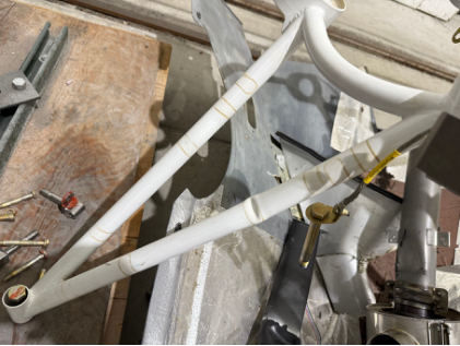 Photograph 4 – Digital Photograph From Repair Facility. View Depicting Compression Buckle in Engine Mount Tube Requiring Major Repair/Replacement, from the NTSB investigation of Cirrus Design CORP SR20 accident near Lagrangeville, New York, May 17, 2024