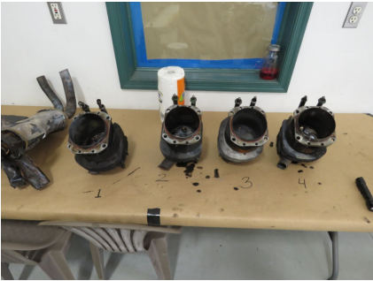 Photograph 11 – View of removed cylinder assemblies. (NTSB), from the NTSB investigation of Piper PA-28-151 accident near Hope Mills, North Carolina, May 26, 2024