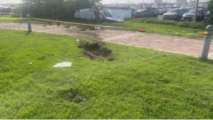 Photograph 1 – Airplane at the accident site., from the NTSB investigation of Cessna 150 accident near San Juan, Puerto Rico, June 1, 2024