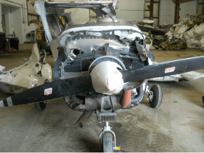 Photograph 2 – Engine And Propeller (NTSB), from the NTSB investigation of Cessna 172 accident near Terryville, Connecticut, June 3, 2024