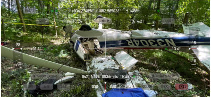 Photog rap h 1 – Ove rvie w of d amage to the rig ht side of the airp lane . (Courte sy of FAA), from the NTSB investigation of Cessna 182 accident near Telford, Tennessee, June 8, 2024