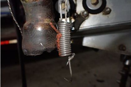 Photograph 13 – No. 2 exhaust spring, from the NTSB investigation of Amateur-built SEAREY accident near New Ipswich, New Hampshire, June 25, 2024
