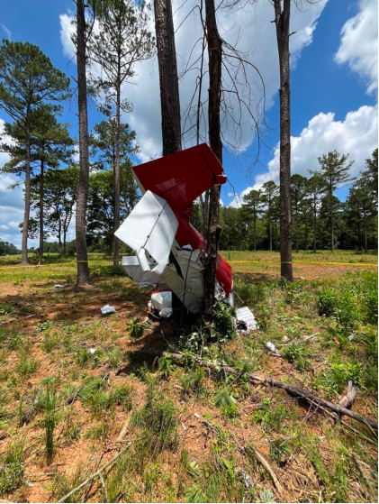 Photograph 4 – Right Side/Rear View of Airplane, from the NTSB investigation of Amateur-built RV9A accident near Saluda, South Carolina, June 30, 2024