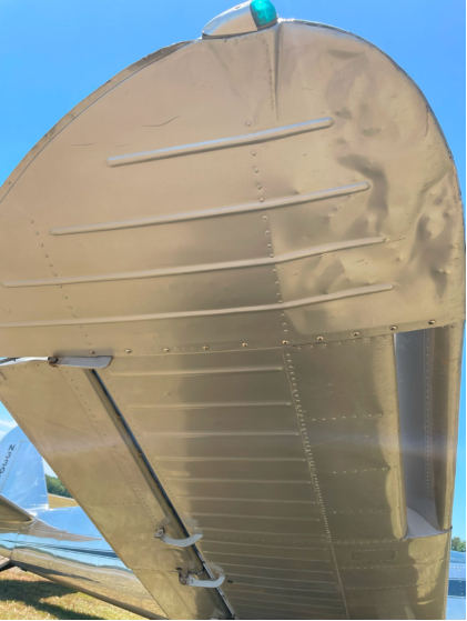 Photograph 3 – Right Wingtip Postaccident, from the NTSB investigation of Globe GC1B accident near Peachtree City, Georgia, June 25, 2024