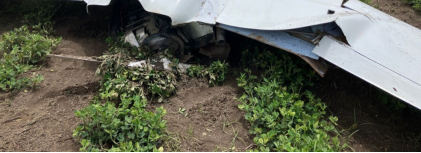 Photograph 2 – Rear View of the Airplane, from the NTSB investigation of Amateur-built LONG-EZ accident near Thomasville, Georgia, July 10, 2024