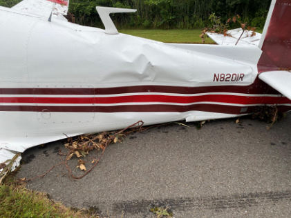 Photograph 3 – Damage to the fuselage, from the NTSB investigation of Mooney M20J accident near Montauk, New York, July 14, 2024