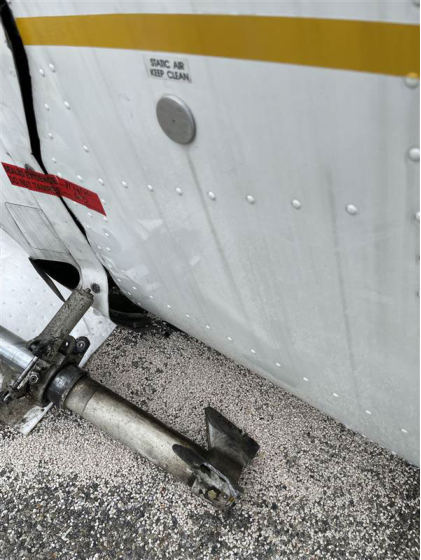 Photo 4 – View of Fractured Nose Landing Gear (N/L/G) Mount Structure Attached to Separated N/L/G (FAA), from the NTSB investigation of Cessna 172P accident near Moultonborough, New Hampshire, July 27, 2024