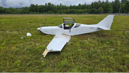 Photograph 2 – Main Wreckage, from the NTSB investigation of Amateur-built Glasair 3 accident near Oxford, Maine, August 3, 2024